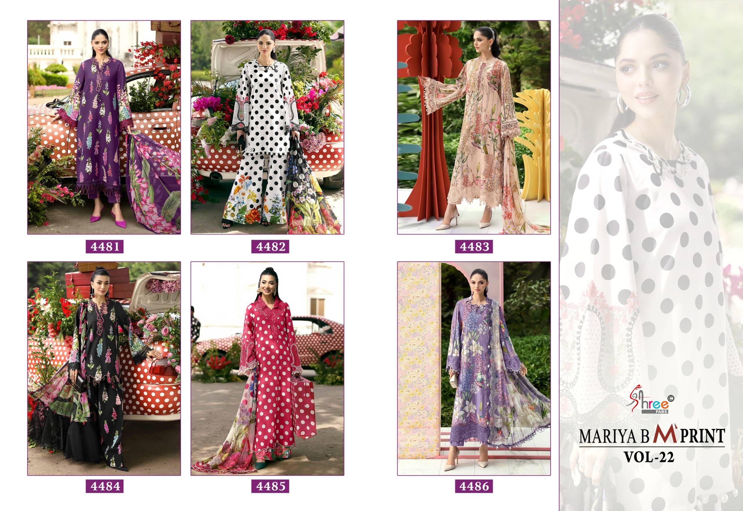 Mariya b Mprint vol - 22 By Shree Fab 4483 to 4486 Series Pakistani Stylish Beautiful Colourful Printed PURE COTTON Stitched Dresses At Wholesale Price